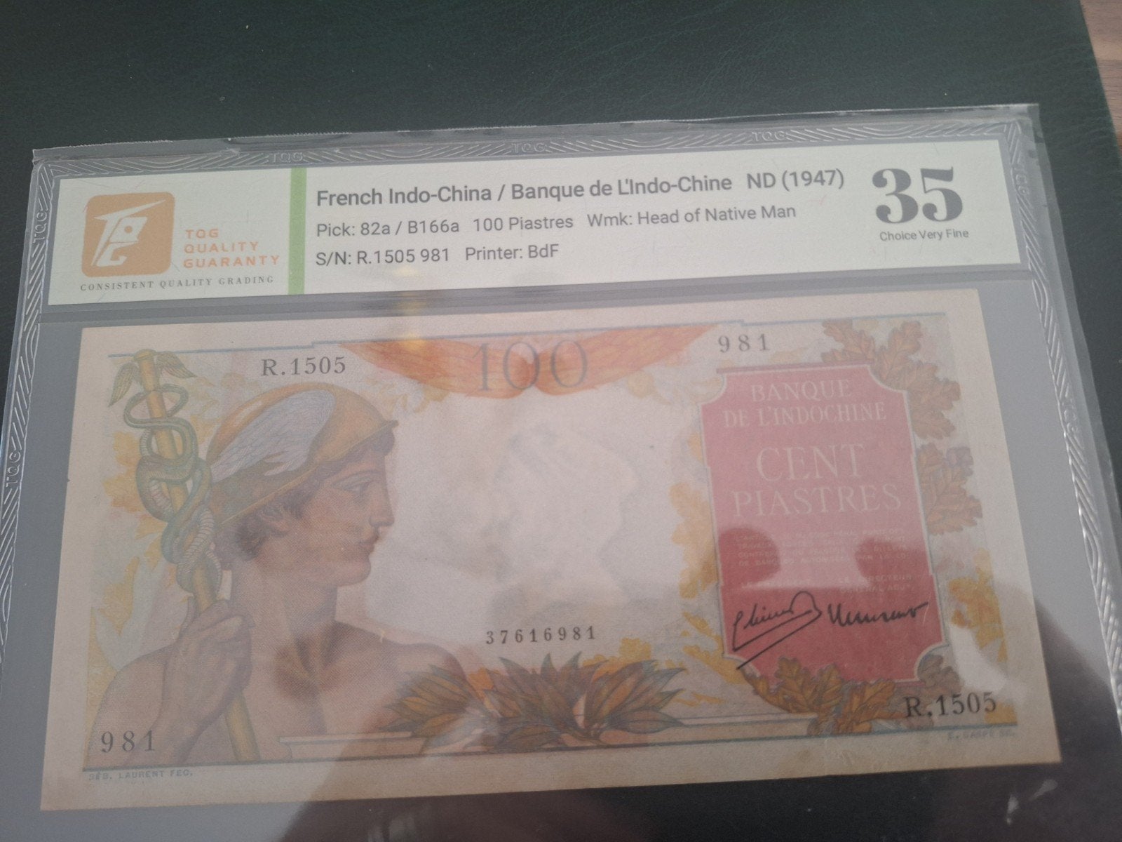 Frans Indochina 100 Piastres 1947 TQG 35, Postzegels en Munten, Ophalen of Verzenden