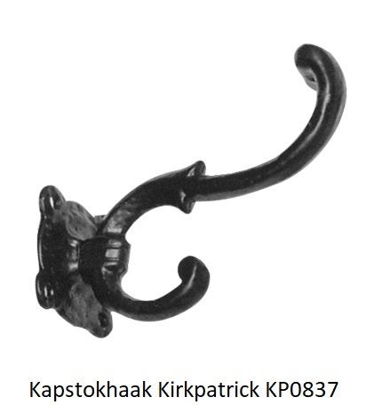 kapstokhaak Kirkpatrick KP 0837 smeedijzer zwart, Wandhaken, -, -, Nieuw