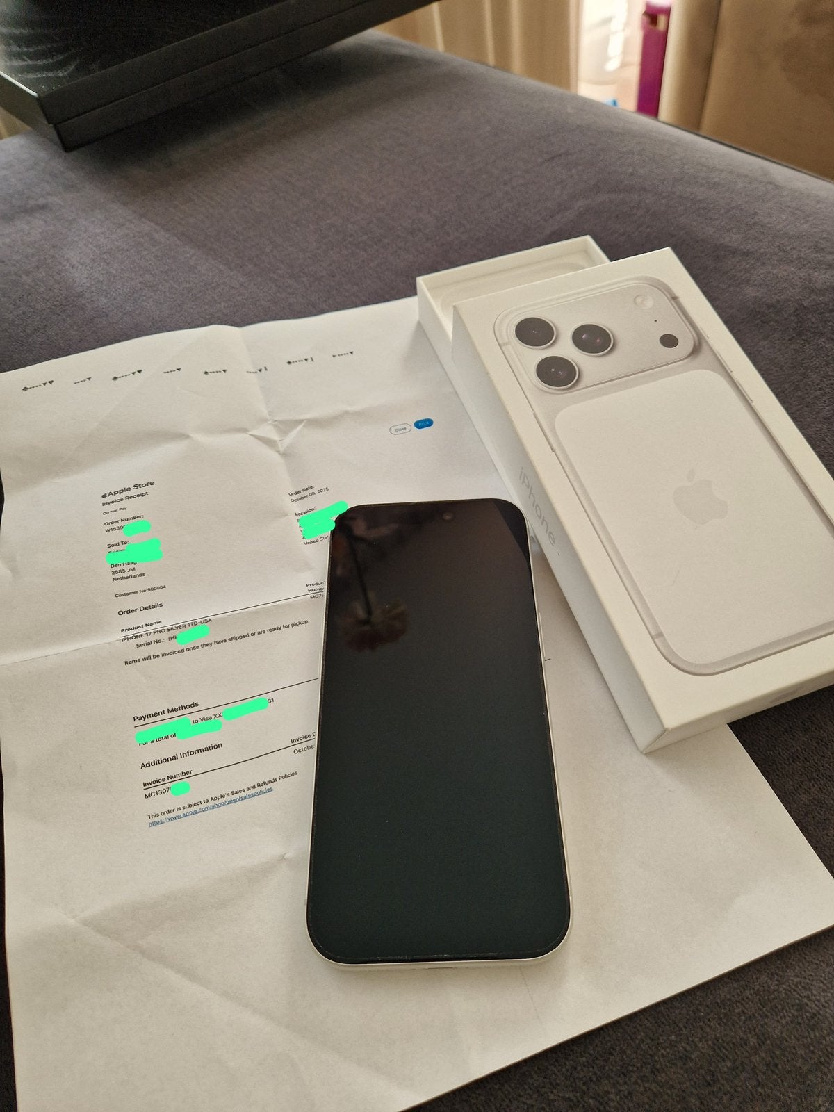 iPhone 17 Pro 1TB 1 TB Zilver - 94% accu incl Factuur & doos, Telecommunicatie, Ophalen, 94 %, 1 TB, Zonder simlock