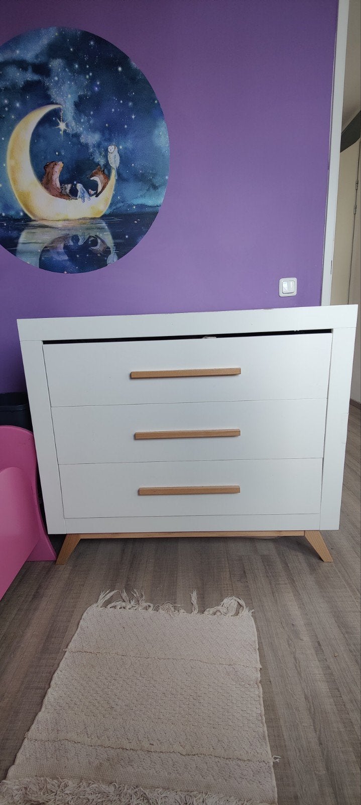 Bopita Fenna commode wit/naturel – 3 laden, Ophalen, Gebruikt, Jongetje of Meisje
