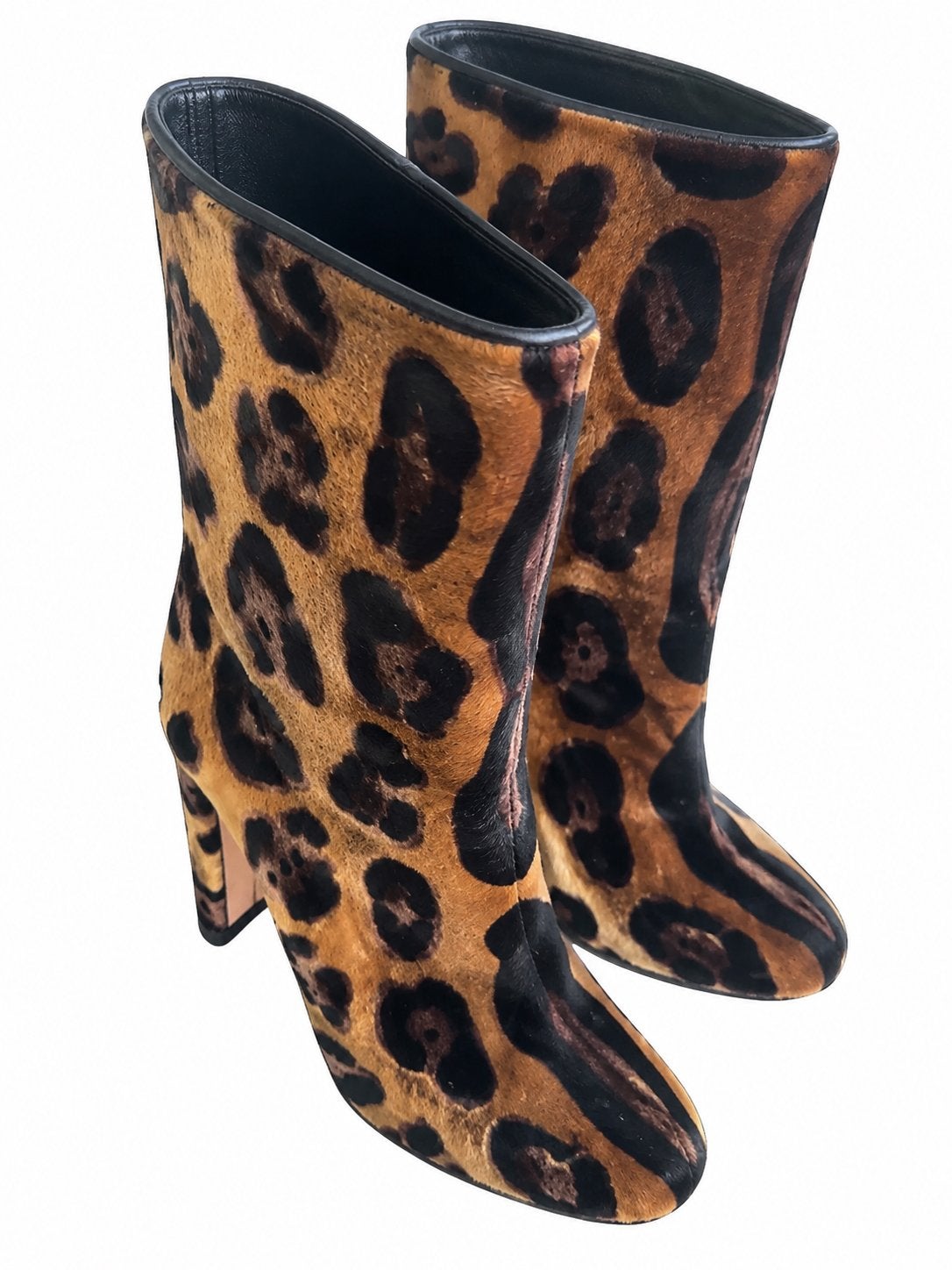Dolce & Gabbana Laarzen met Luipaardprint - Maat 40.5, Kleding | Dames, Ophalen of Verzenden, Zo goed als nieuw, Bruin, Lage of Enkellaarzen