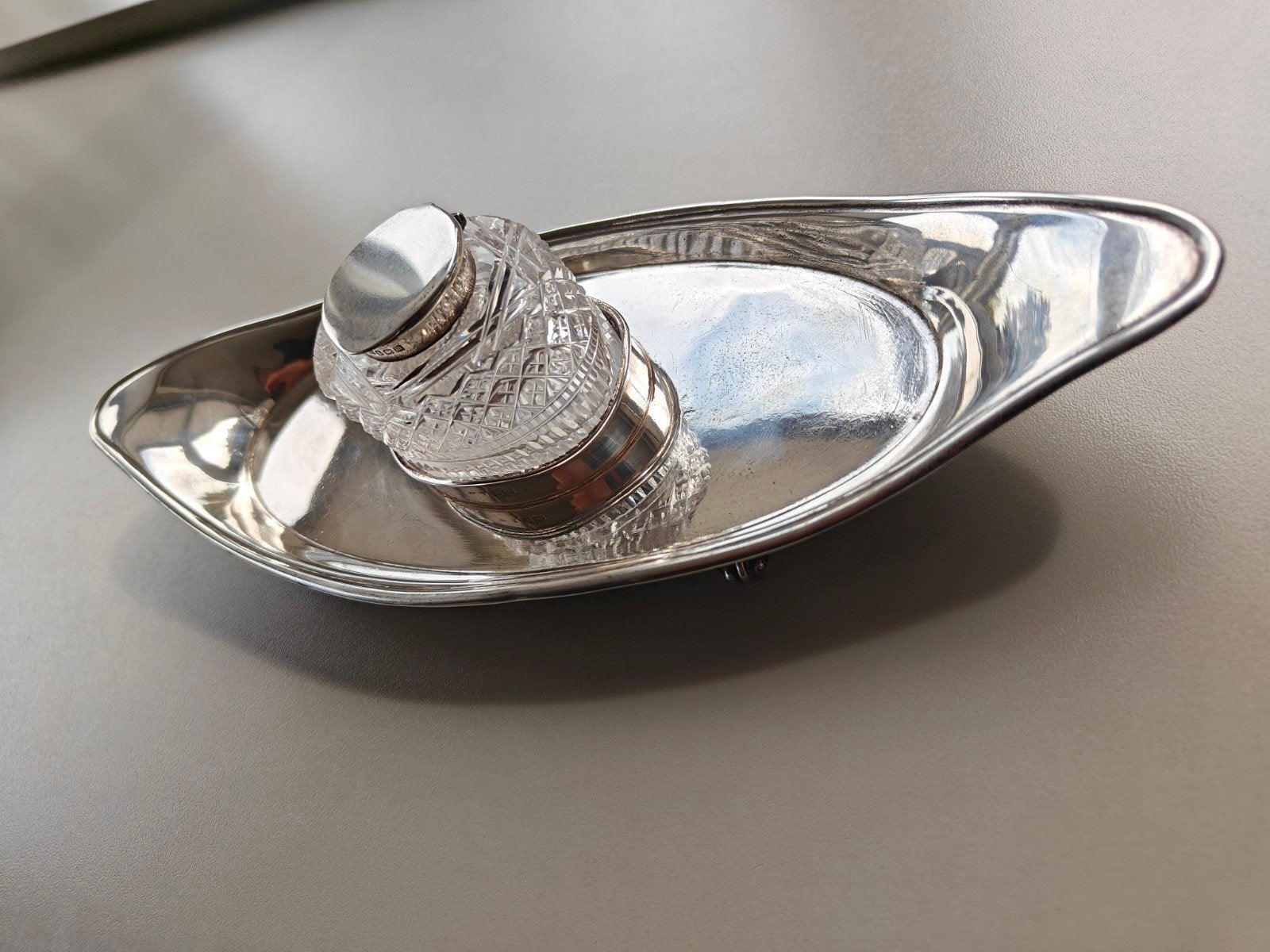 Massief antiek zilveren inktstel, Antiek en Kunst, Ophalen of Verzenden, Zilver