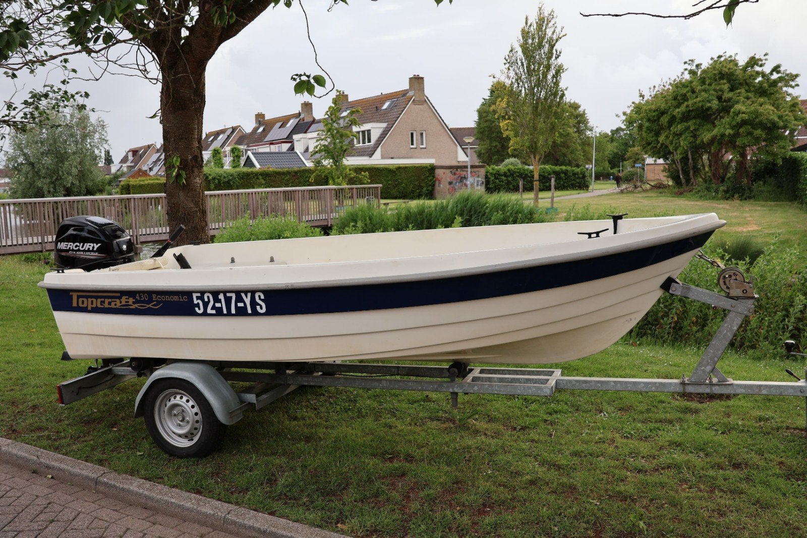 Topcraft 430 +Mercury 30 PK+trailer, Watersport en Boten, Buiten- en Binnenboordmotoren, Gebruikt, Benzine, 30 pk of meer, Ophalen of Verzenden