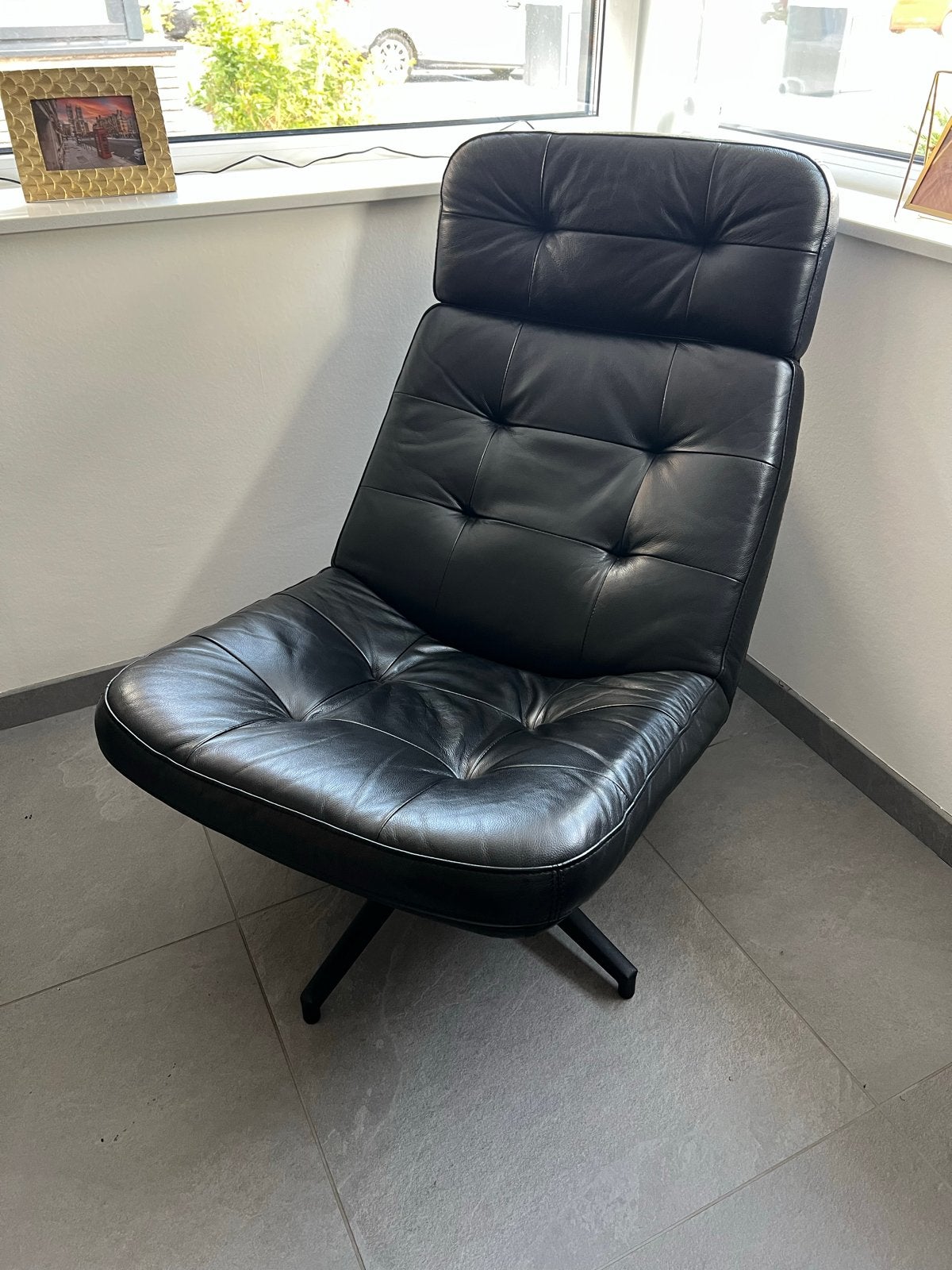 Ikea HAVBERG draaifauteuil GRANN/BOMSTAD zwart, Ophalen, Gebruikt, Zwart, Leer