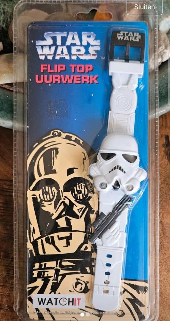 Star Wars Stormtrooper Flip Top Horloge, Ophalen of Verzenden, Nieuw, Wit, Jongen of Meisje