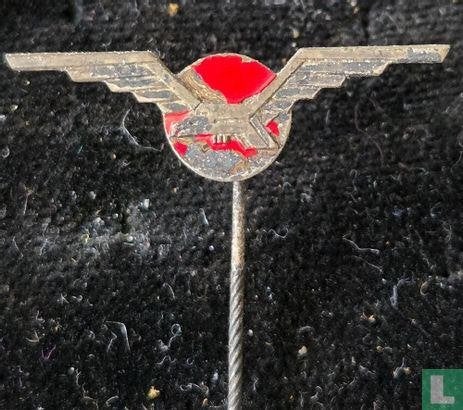 Speldje - Bruynzeel-logo [rood], Verzamelen, Ophalen of Verzenden, Gebruikt, Merk, Speldje of Pin