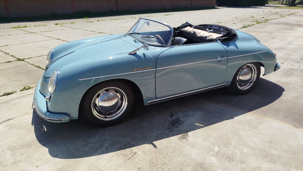 ✅ 356 speedster replica (porsche tribute, vw kever basis), Achterwielaandrijving, Zwart, 40 pk, Cabriolet