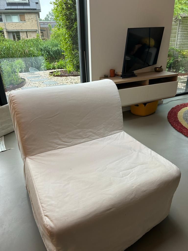 IKEA Uitklapbare Bank/Bed - Wit, Zo goed als nieuw, Ophalen, Eenpersoons, Wit, Zo goed als nieuw