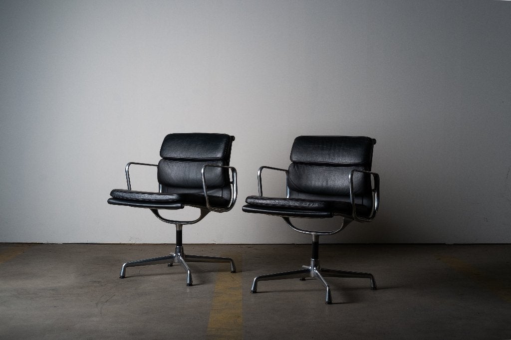 Charles & Ray Eames - Vitra EA 208 bureaustoelen, Ophalen of Verzenden, Gebruikt, Zwart, Bureaustoel