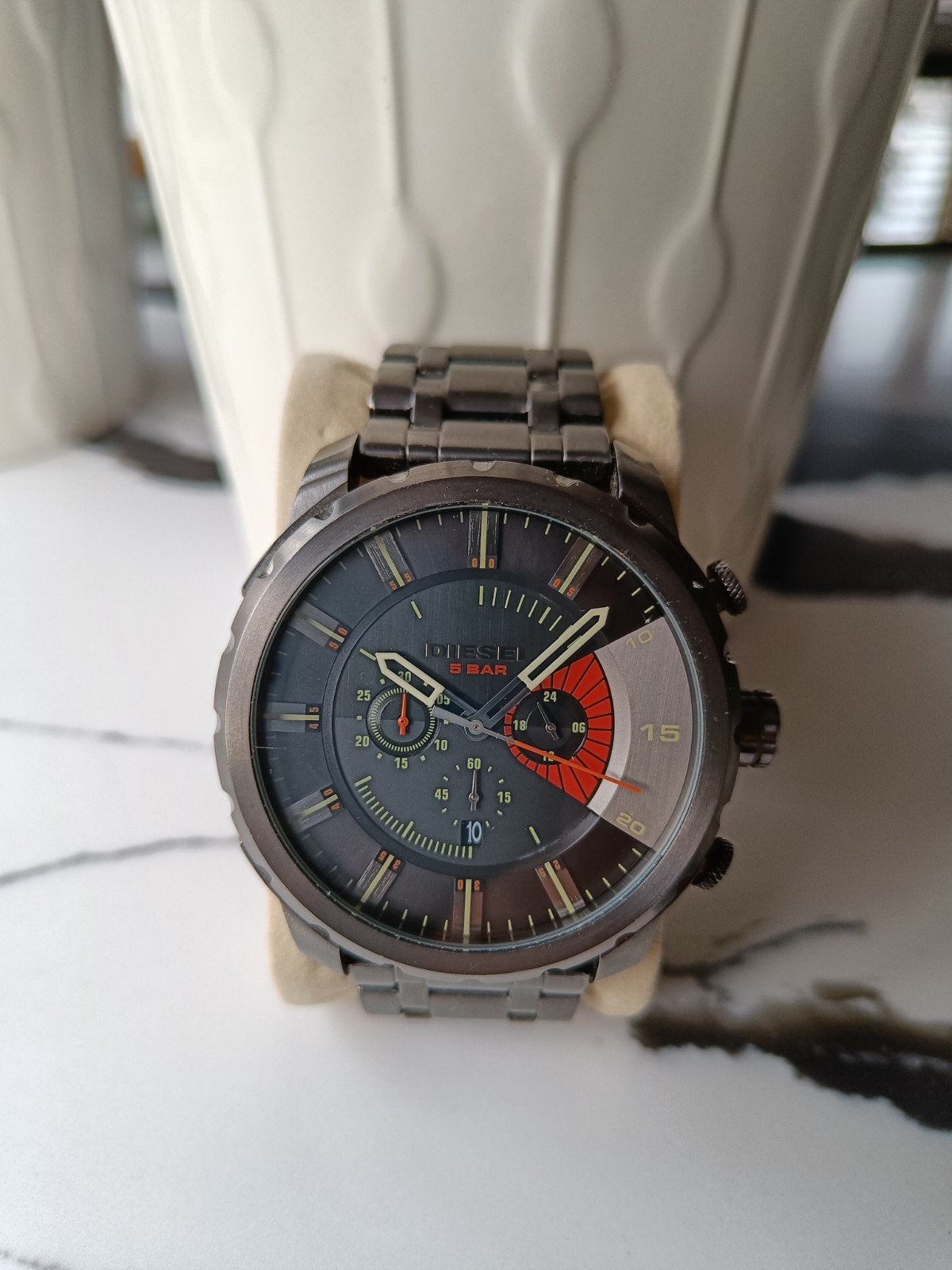 Diesel Stronghold horloge, model DZ4348, Ophalen, Staal, Polshorloge, 1960 of later