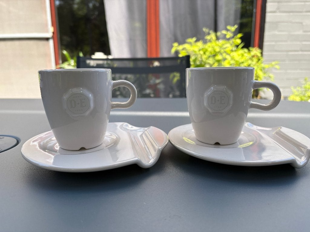 Douwe Egberts: 2 tasjes met onderbordjes, Ophalen of Verzenden