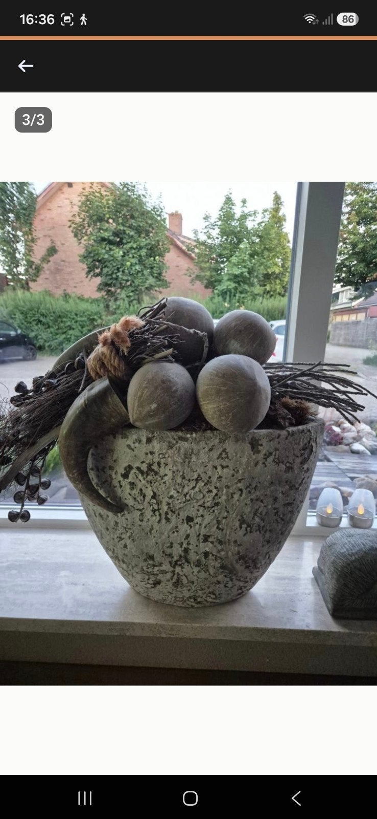 2 mooie opgemaakte potten, Ophalen of Verzenden, Rond, Aardewerk, Minder dan 25 cm