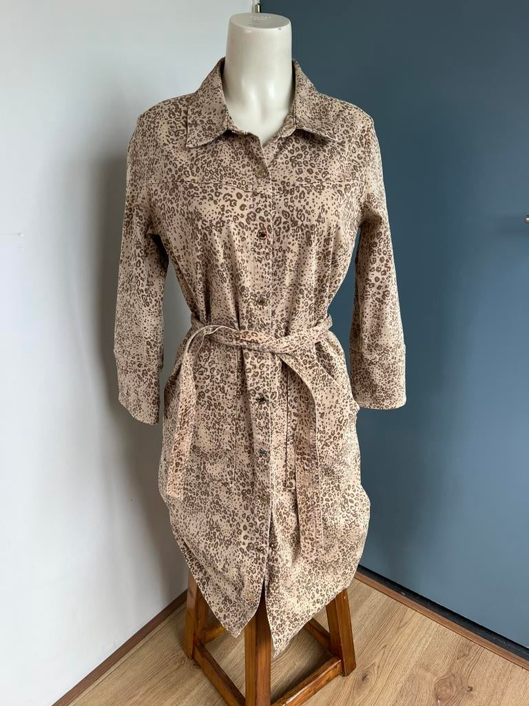 Mos mosh beige leopard luipaard jas jurk l, Kleding | Dames, MOS MOSH, Beige, Maat 42/44 (L), Ophalen of Verzenden