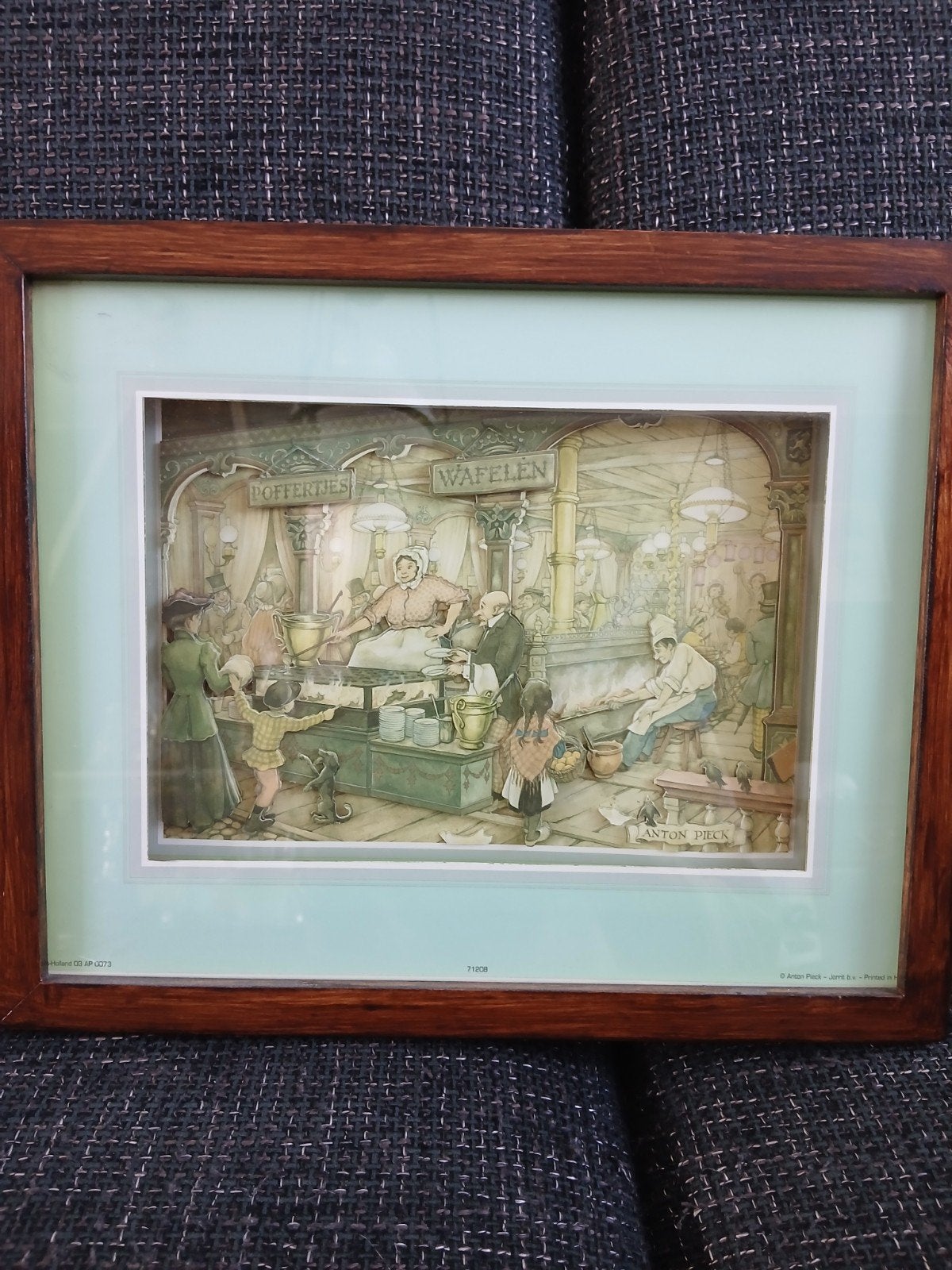 Anton Pieck 3D Poffertjes en Wafelen ingelijst, Klassiek, Print, Overige onderwerpen, Papier
