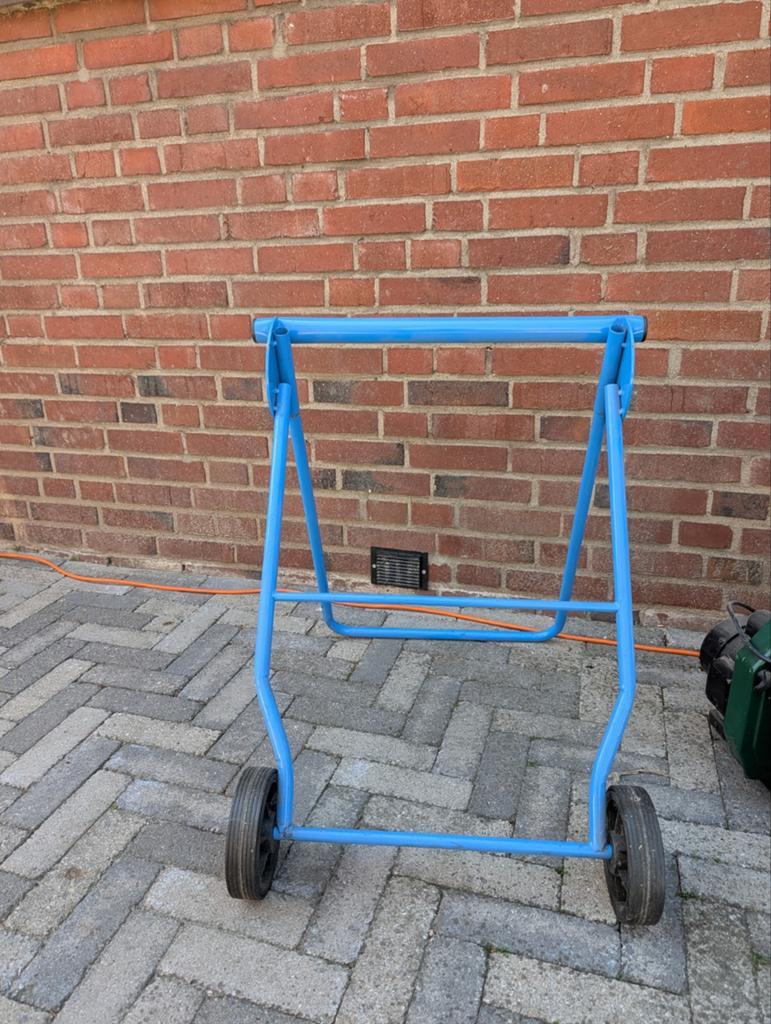 Verrijdbaar werkstatie onderstel - blauw, Doe-het-zelf en Verbouw, Werkbanken, Ophalen, Gebruikt, Minder dan 70 cm, Inklapbaar