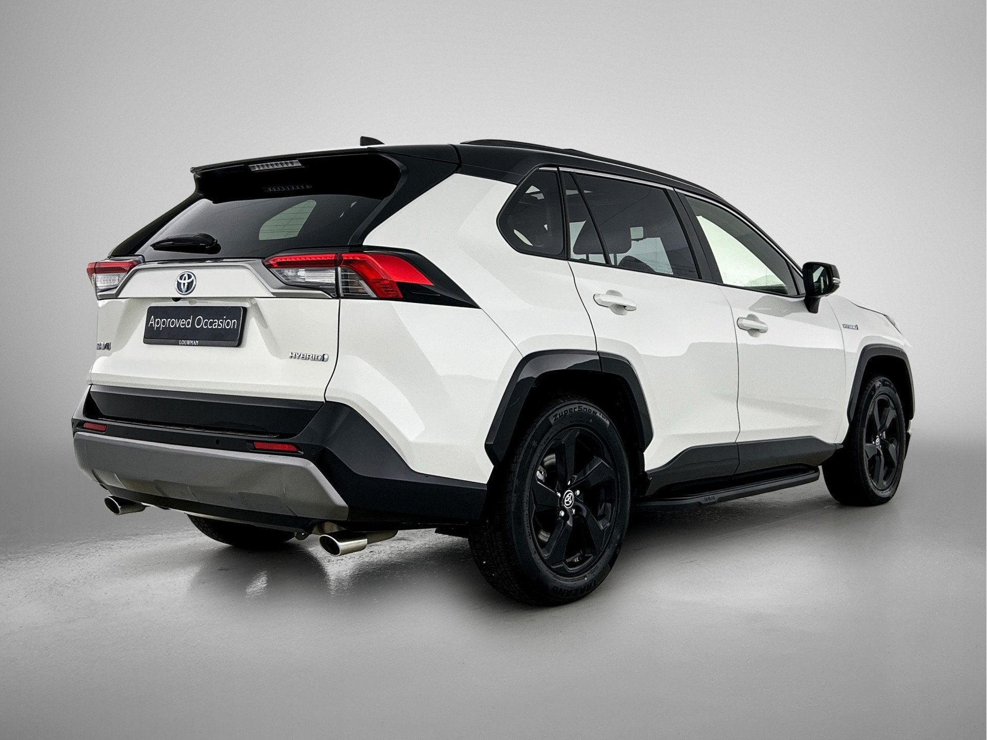 Toyota RAV4 2.5 Hybrid Bi-Tone Panoramisch glazen dak | BEAR, Auto's, Gebruikt, 4 cilinders, Wit, Bedrijf