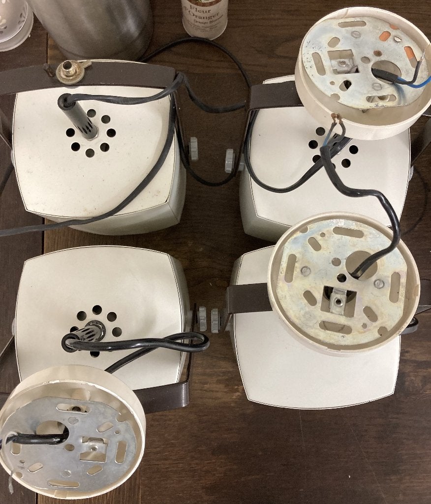 Vintage Raak Amsterdam design plafond-/wandspots – set van 4, Ophalen, Gebruikt, Gloeilamp, Overige merken