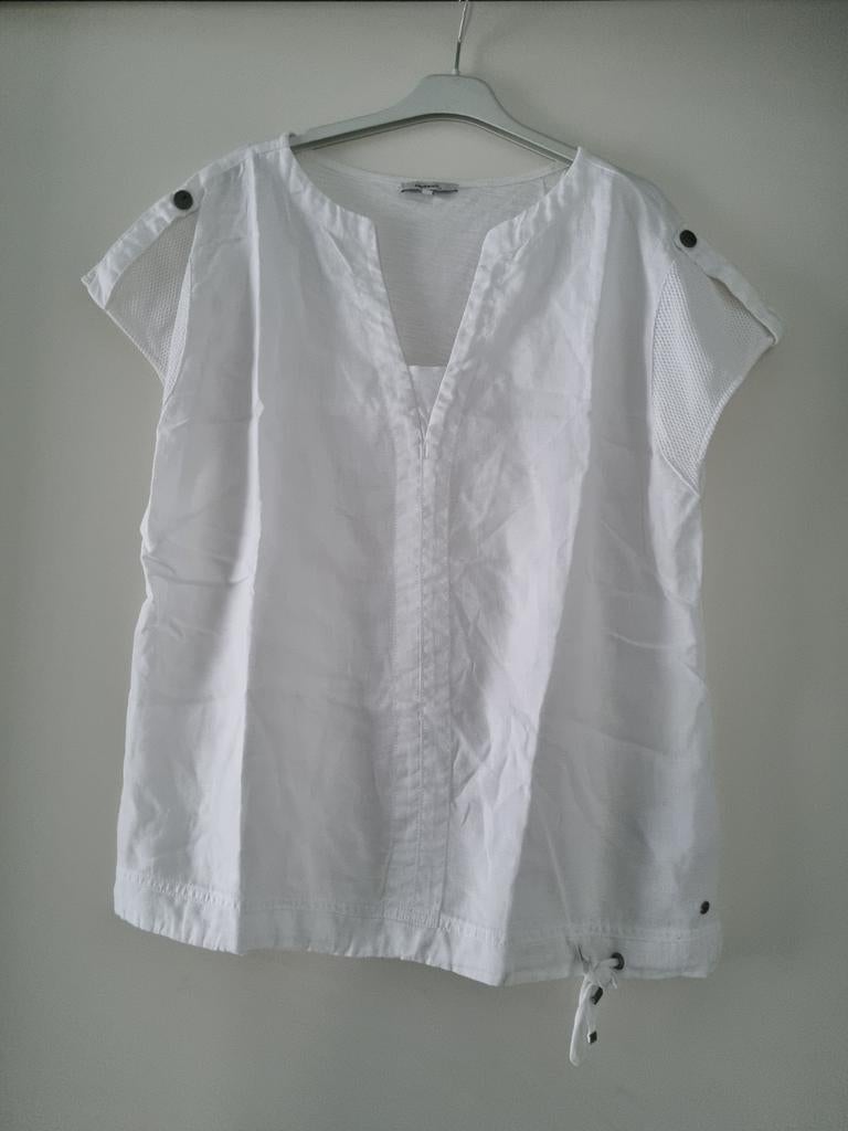 Linnen blouse / T-shirt dames -- maat 38 -- Sandwich (nieuw), Maat 38/40 (M), Wit, Nieuw, Ophalen of Verzenden