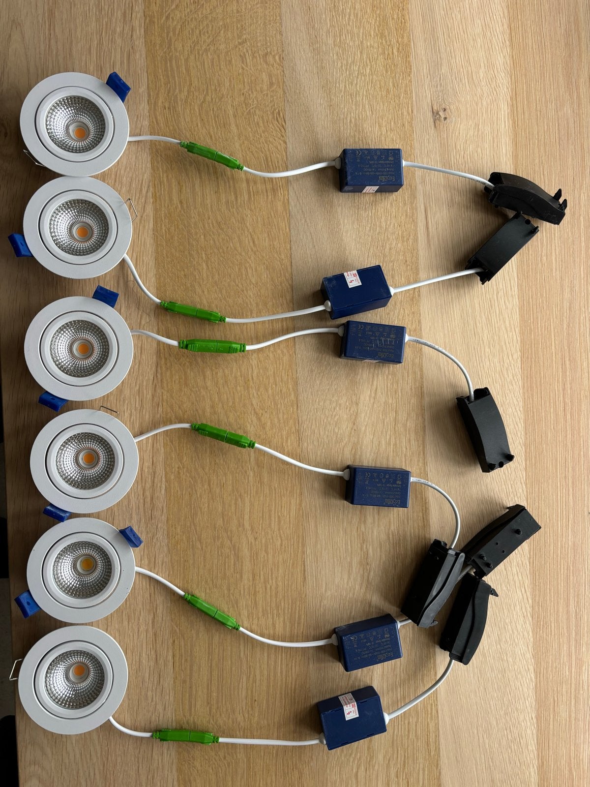 6x EcoDim LED inbouwspots met driver, dimbaar, Metaal, Wit, Overige merken, Overige fittingen