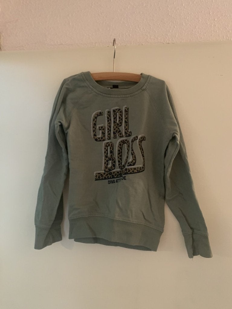 Groene trui van de Wibra. maat 116, Meisje, Trui of Vest, Ophalen of Verzenden, Zo goed als nieuw