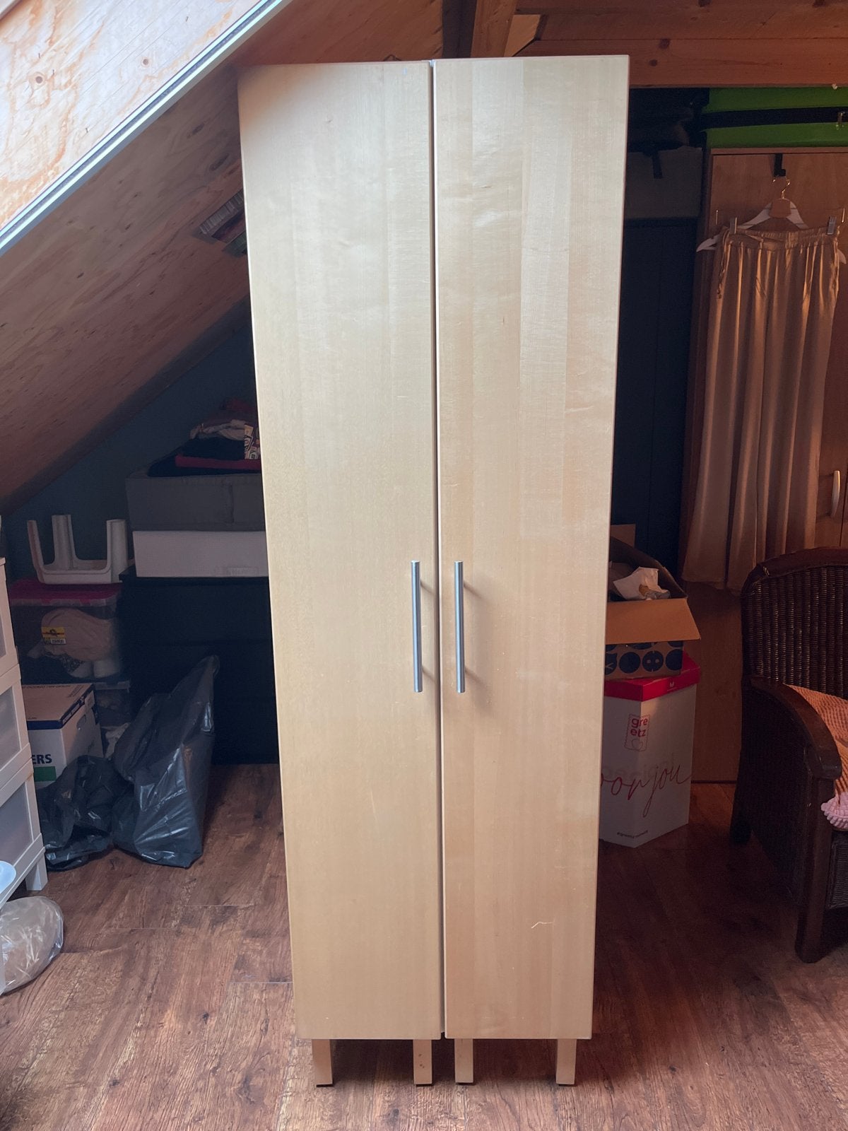 Houten badkamer kast IKEA met planken en deuren, Ophalen, Gebruikt, 50 tot 100 cm, 150 tot 200 cm