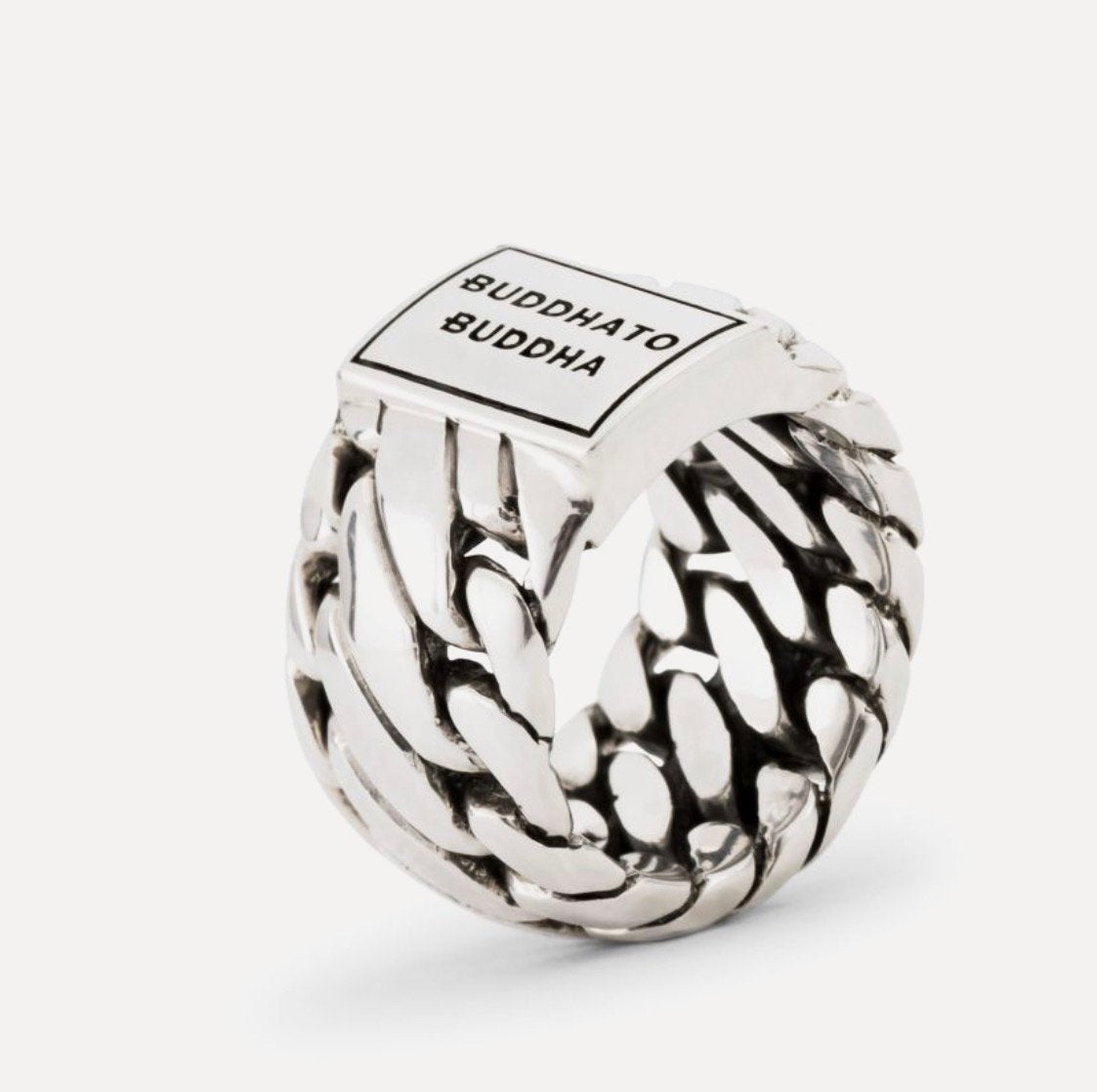 Buddha to Buddha ring Ben maat 20, Sieraden, Tassen en Uiterlijk, Ringen, Gebruikt, Dame of Heer, 20 of groter, Zilver, Zilver