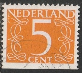 Nederland 1946 465dH Cijfer 5c fosfor Geen watermerk, Gest, Ophalen of Verzenden, Na 1940, Gestempeld