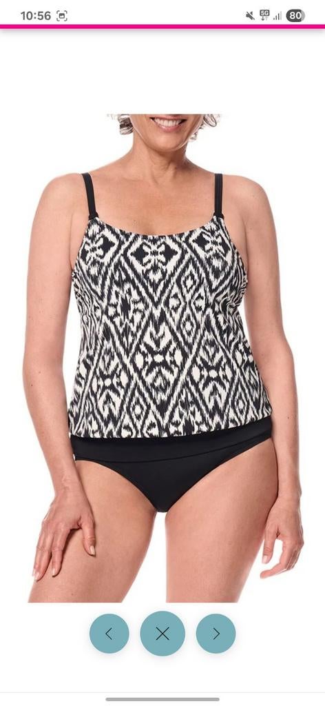 Prothese Tankini Amoena, Kleding | Dames, Ophalen of Verzenden, Zo goed als nieuw, Zwart, Badpak