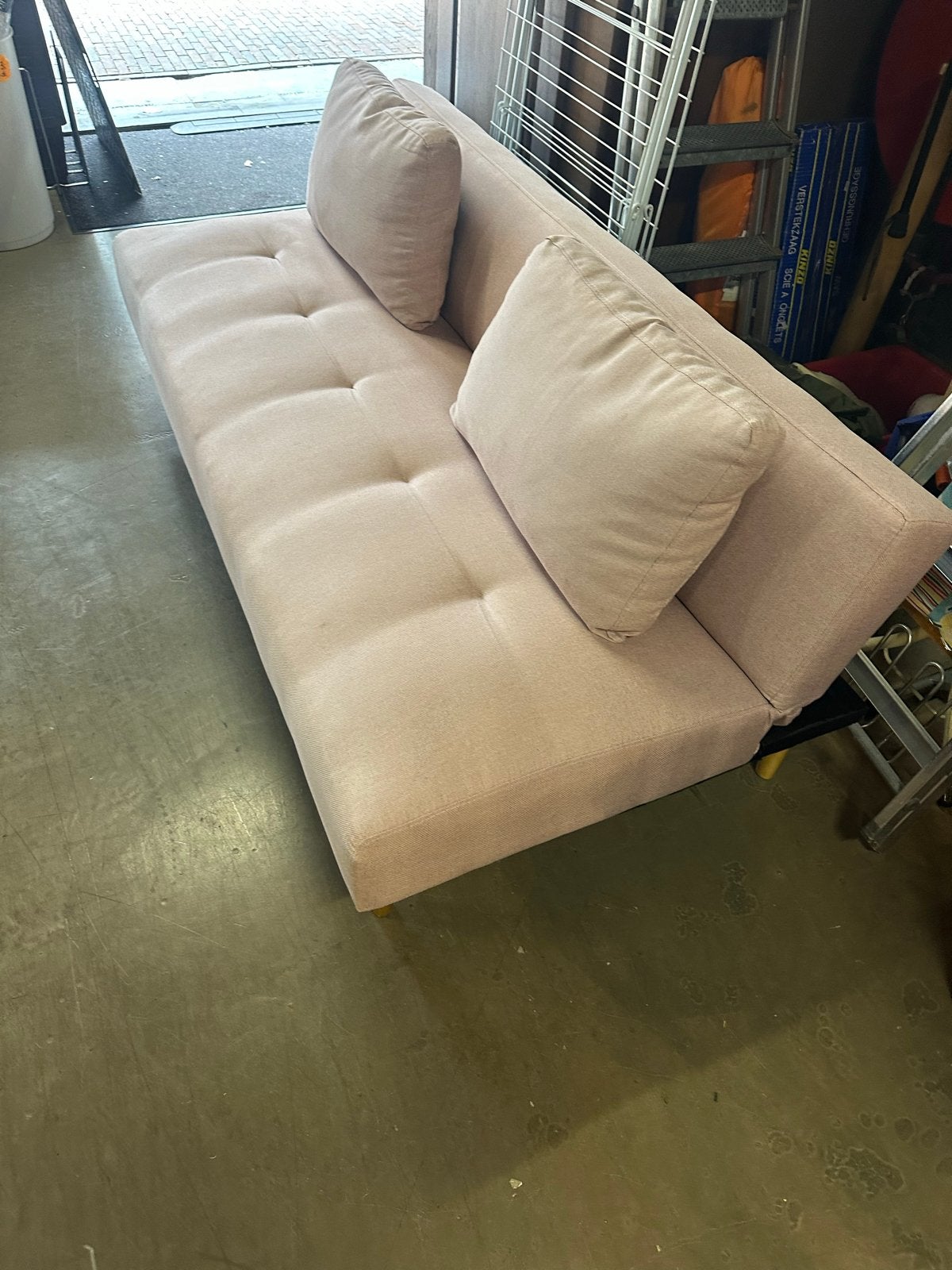 Slaapbank oud roze - Compact en stijlvol, Gebruikt, Tweepersoons, Ophalen of Verzenden, X