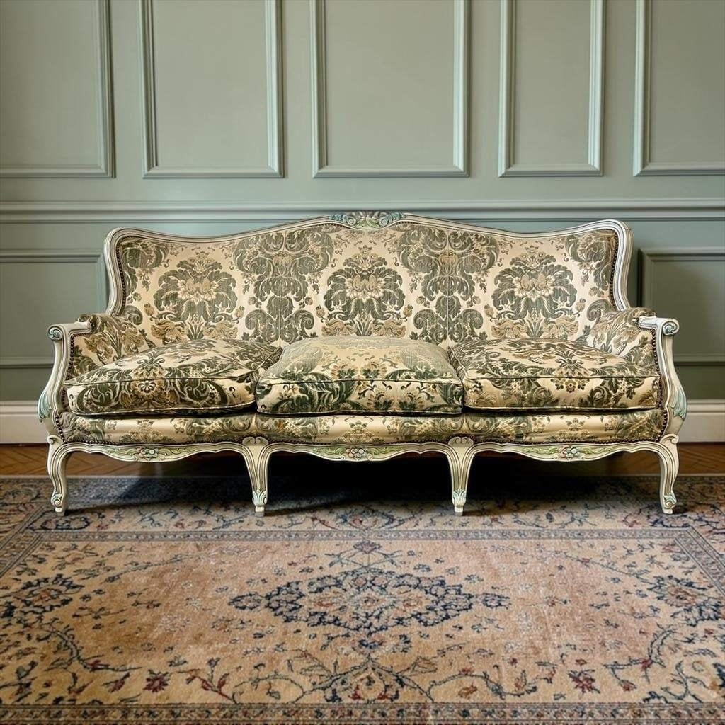 vintage grijs beige barok zetel / canapé / sofa, Ophalen