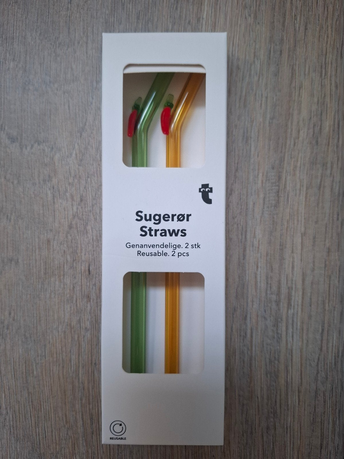 Glazen rietjes met chilipeper decoraties, Huis en Inrichting, Ophalen of Verzenden, Nieuw