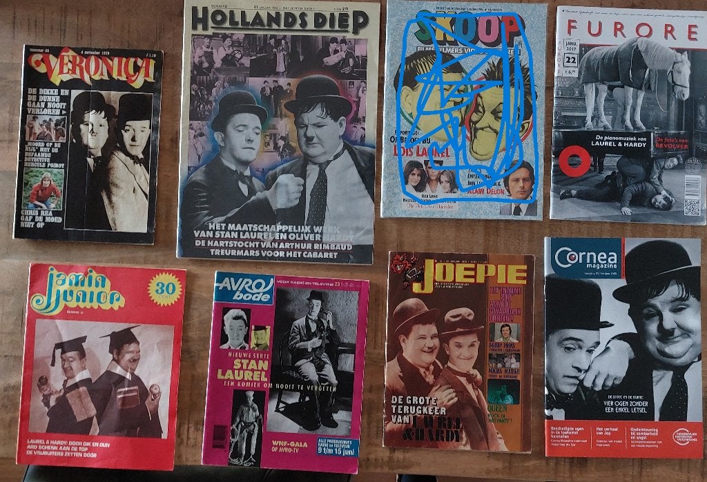 Laurel & Hardy 7 Tijdschriften, Boeken, Tijdschriften en Kranten, Ophalen of Verzenden, Zo goed als nieuw, Muziek, Film of Tv