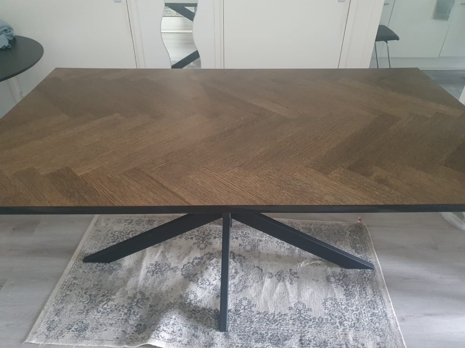 Elegante eettafel visgraat 170x100 cm, Ophalen, Gebruikt, 100 tot 150 cm, 150 tot 200 cm