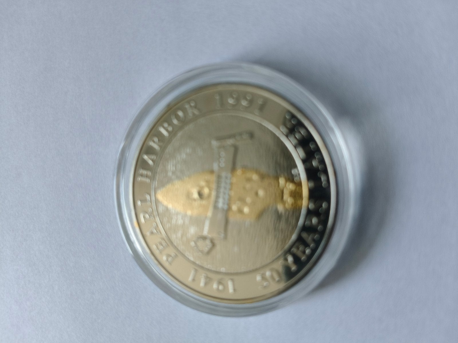 Pearl Harbor 50th Anniversary Medaille - Zilver & Goud, Ophalen of Verzenden, Zilver, Buitenland