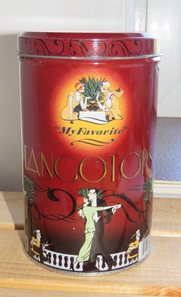 Blik Tangotops, Verzamelen, Blikken, Ophalen of Verzenden, Gebruikt, Koek(jes), Overige merken