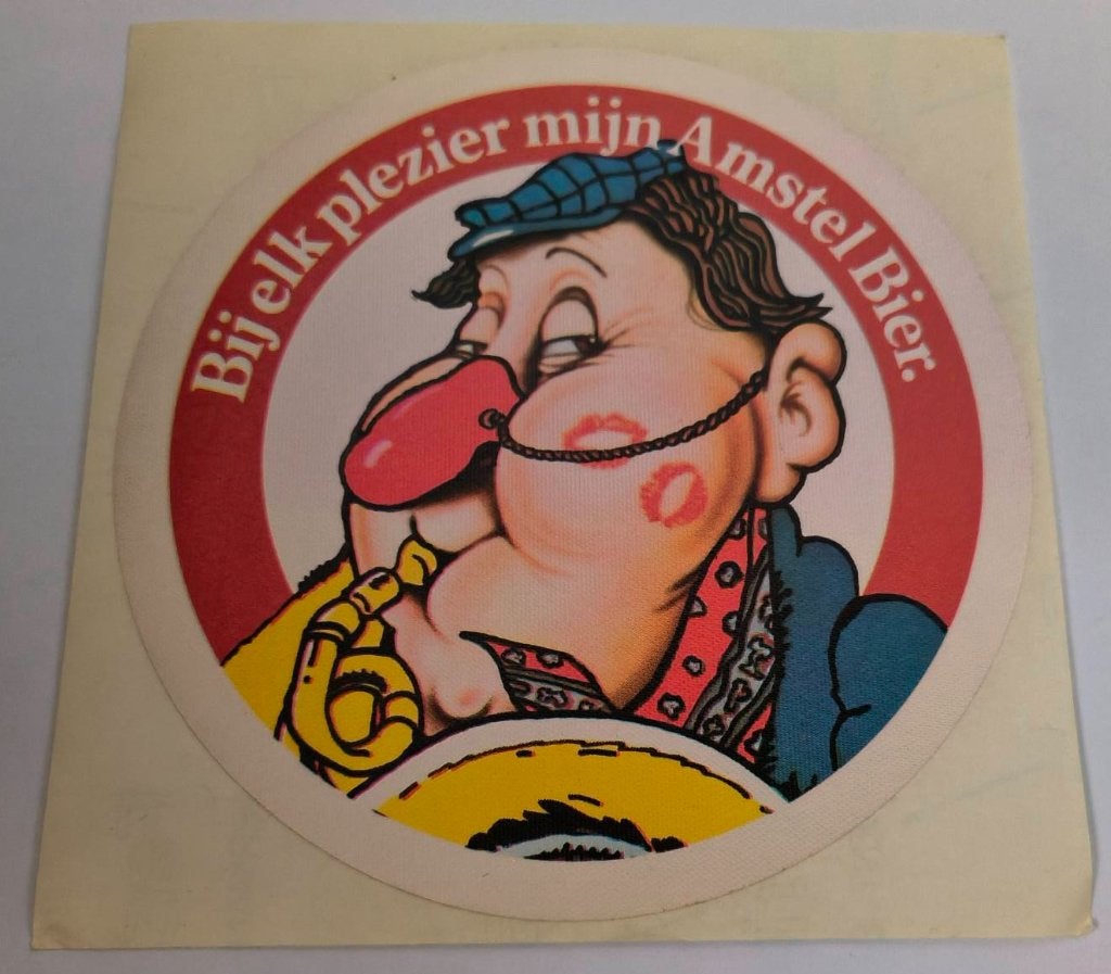 Sticker bij elk plezier mijn Amstel bier, Ophalen of Verzenden, Zo goed als nieuw, Merk