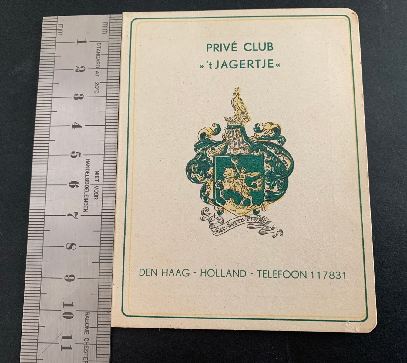 Lidmaatschapskaart Privé Club ‘t Jagertje Den Haag 1963, Antiek en Kunst, Curiosa en Brocante, Verzenden