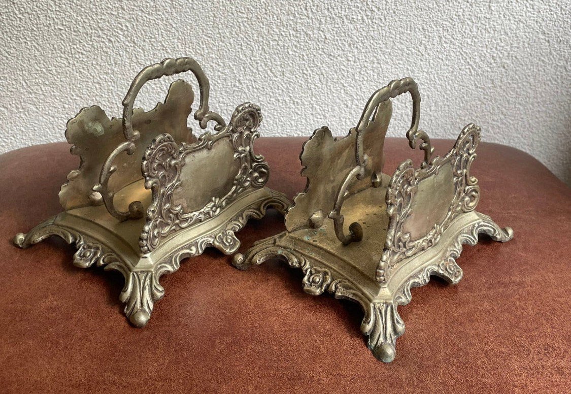 Twee antieke brievenhouders/servethouders, Ophalen of Verzenden