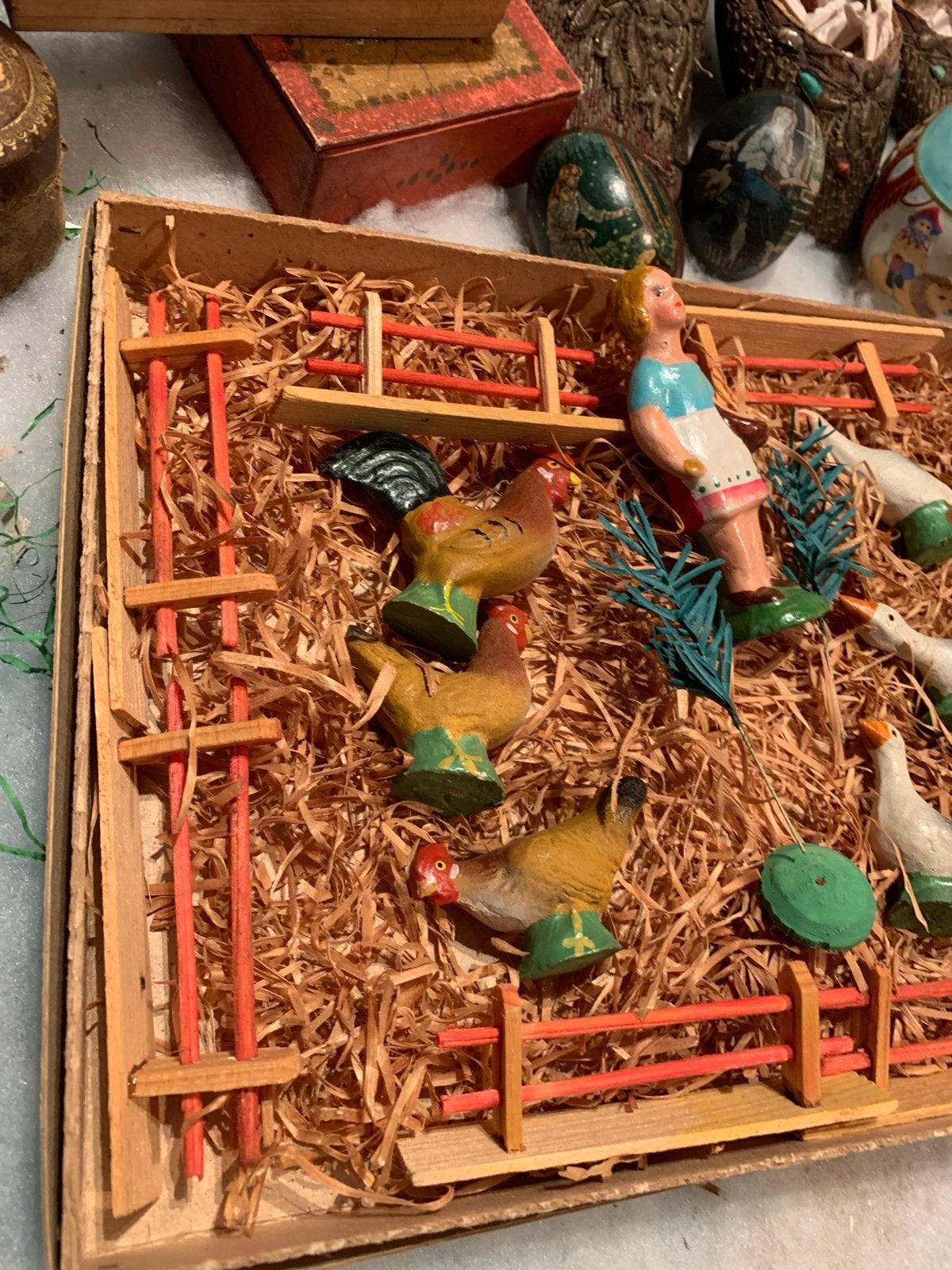 Zeer oude boerderij dieren set - Vintage speelgoed, Ophalen of Verzenden