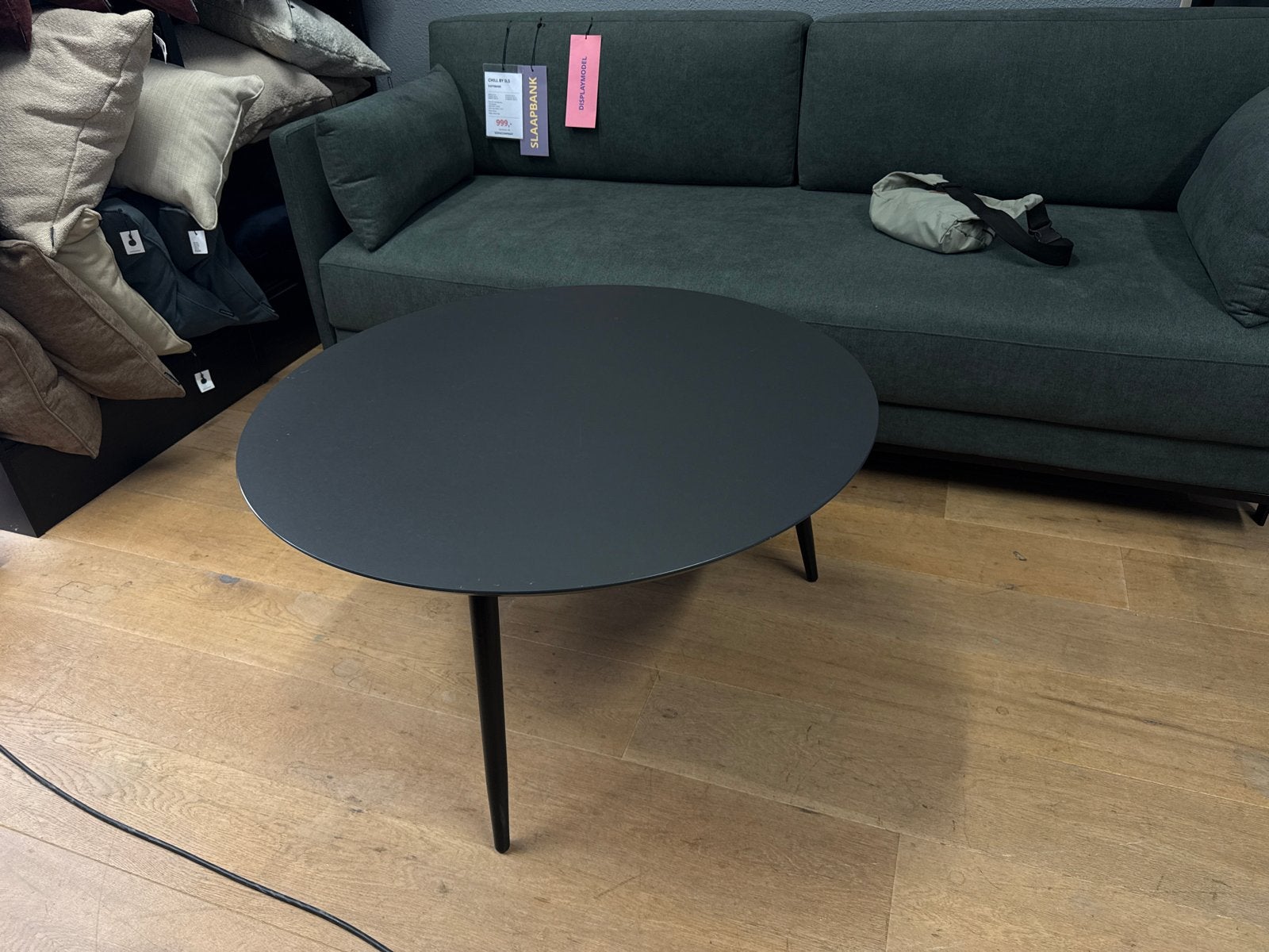 Reece, SOFACOMPANY, salontafel, zwart, 90cm, Huis en Inrichting, Ophalen, Rond, 50 tot 100 cm, Zo goed als nieuw