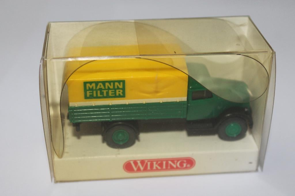 Wiking Opel Blitz '39 speciaal reclamemodel Mann Filter, Ophalen of Verzenden, Zo goed als nieuw, Auto, Wiking