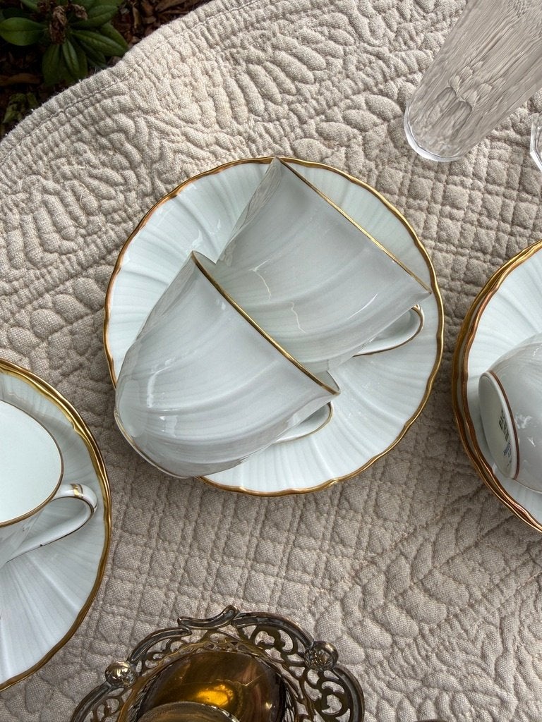 Bernardaud Limoges Verlaine | 6 kop & schotels | vintage, Antiek en Kunst, Ophalen of Verzenden
