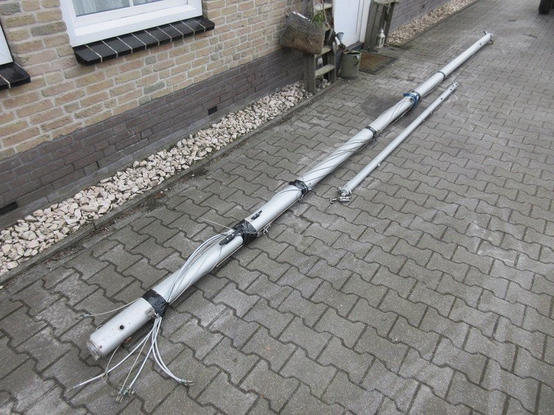 Aluminium mast 6,7 m + giek 2,6 m, Ophalen, Gebruikt, Overige typen