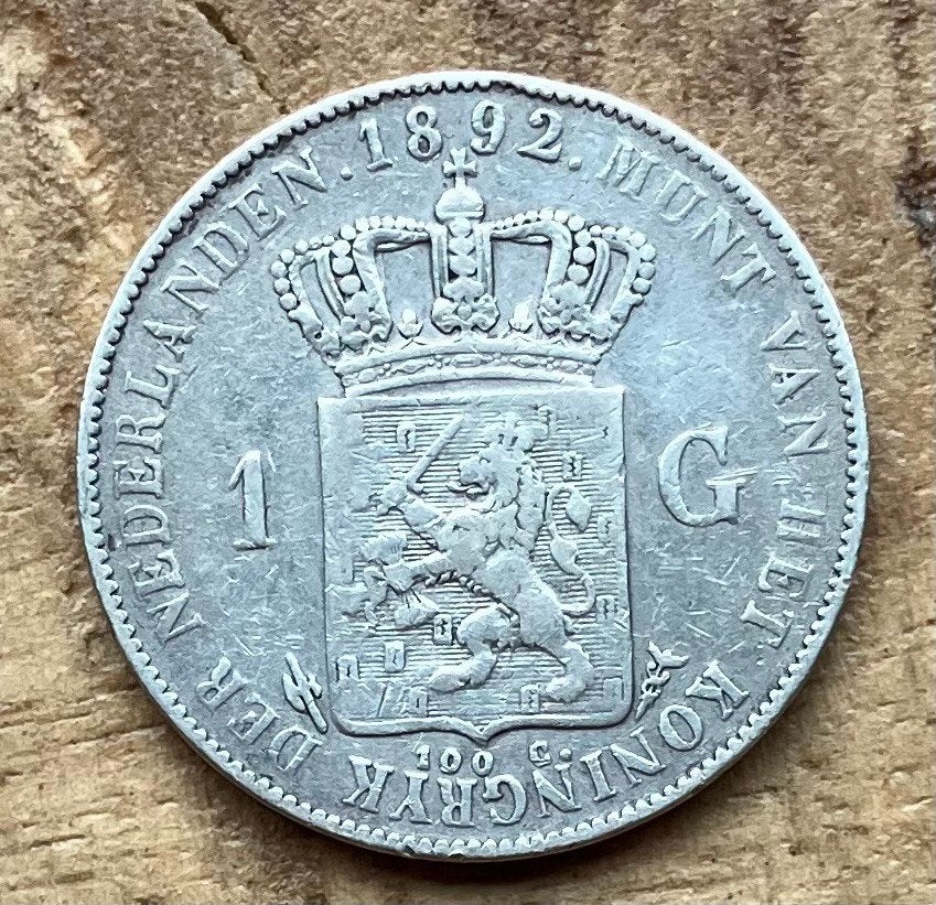 1 gulden 1892 Wilhelmina, Ophalen, 1 gulden, Zilver, Koningin Wilhelmina