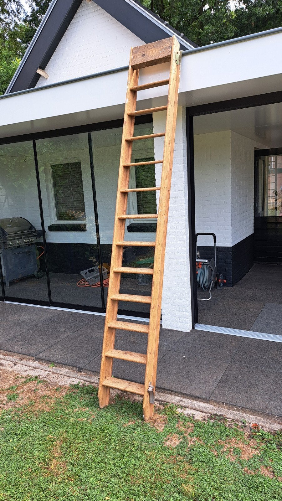 Antieke houten ladder - Decoratief item (2.90m), Ophalen
