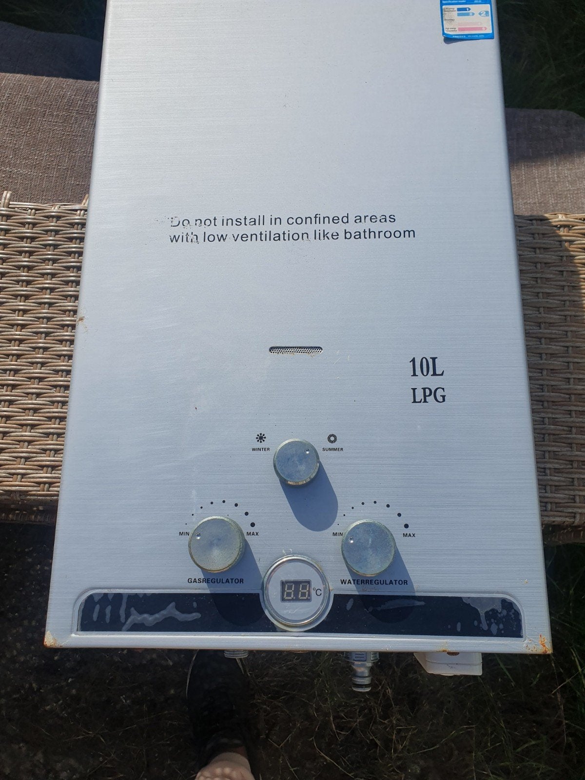 Nieuwe 10L LPG Gas Doorstroomboiler - Direct Warm Water, Witgoed en Apparatuur, Ophalen, Nieuw