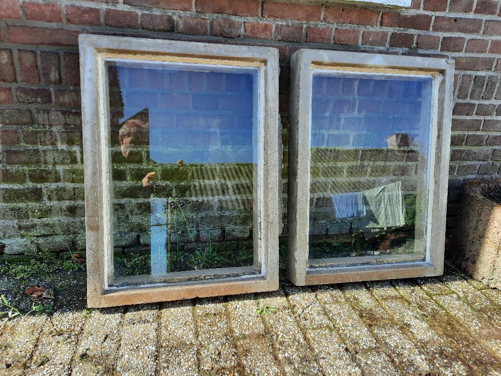 betonnen ramen met glas, Ophalen, Gevelraam of Ruit, Gebruikt, Minder dan 80 cm