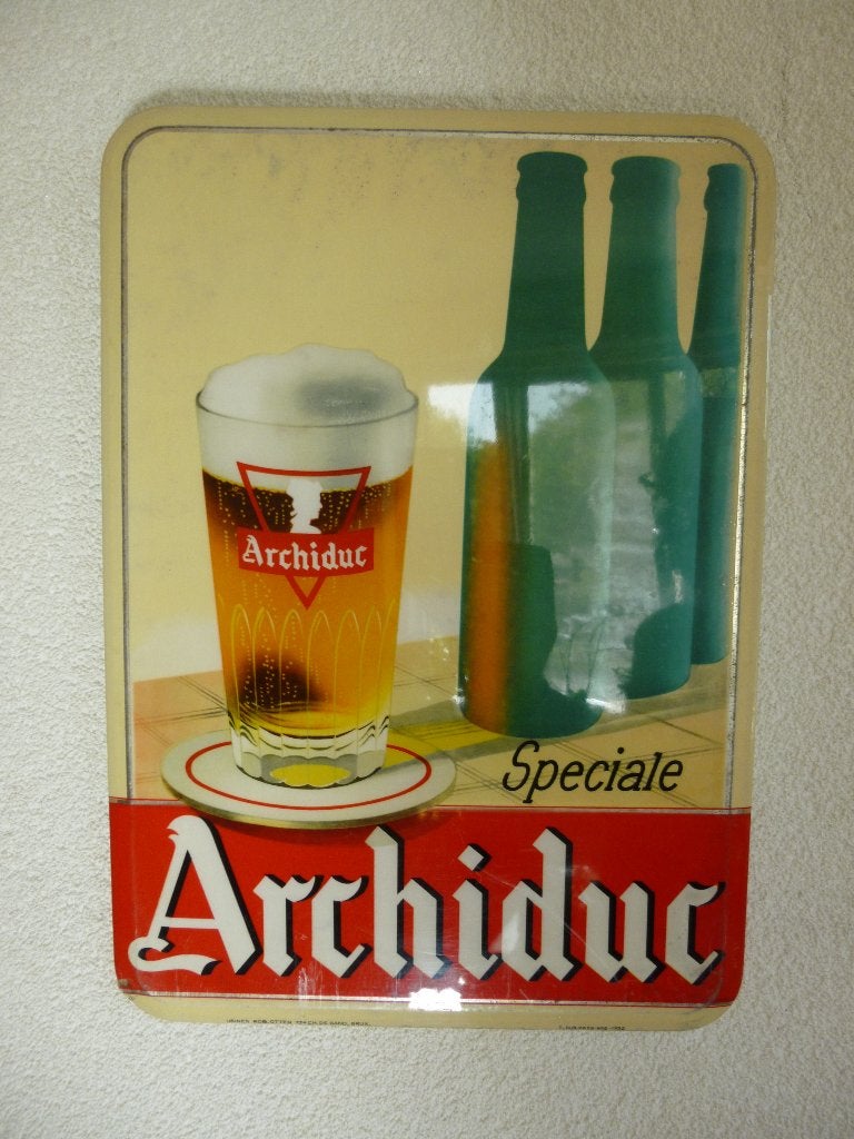 GLACOIDE RECLAME BORD"ARCHIDUC SPECIALE"UIT 1952, Verzamelen, Ophalen of Verzenden, Gebruikt, Reclamebord
