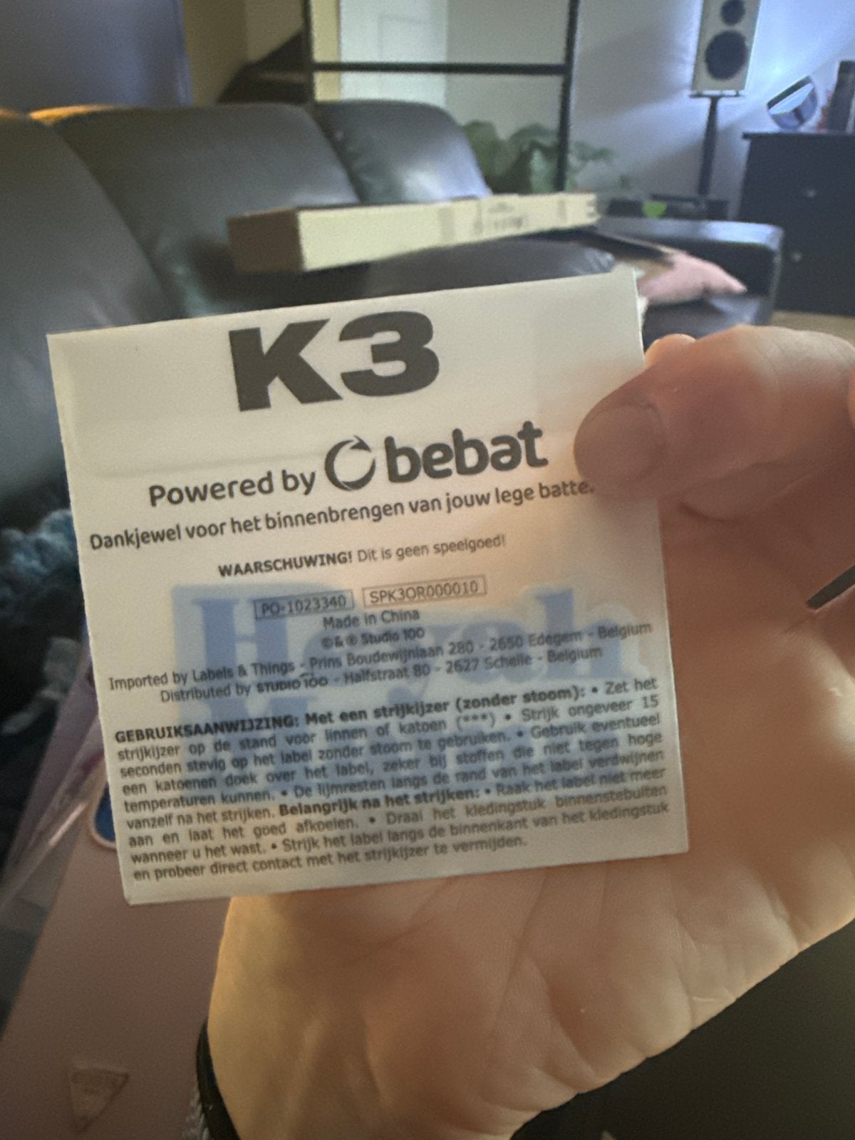 K3 Bebat sticker/label - Nieuw, Ophalen of Verzenden, Nieuw, Overige typen