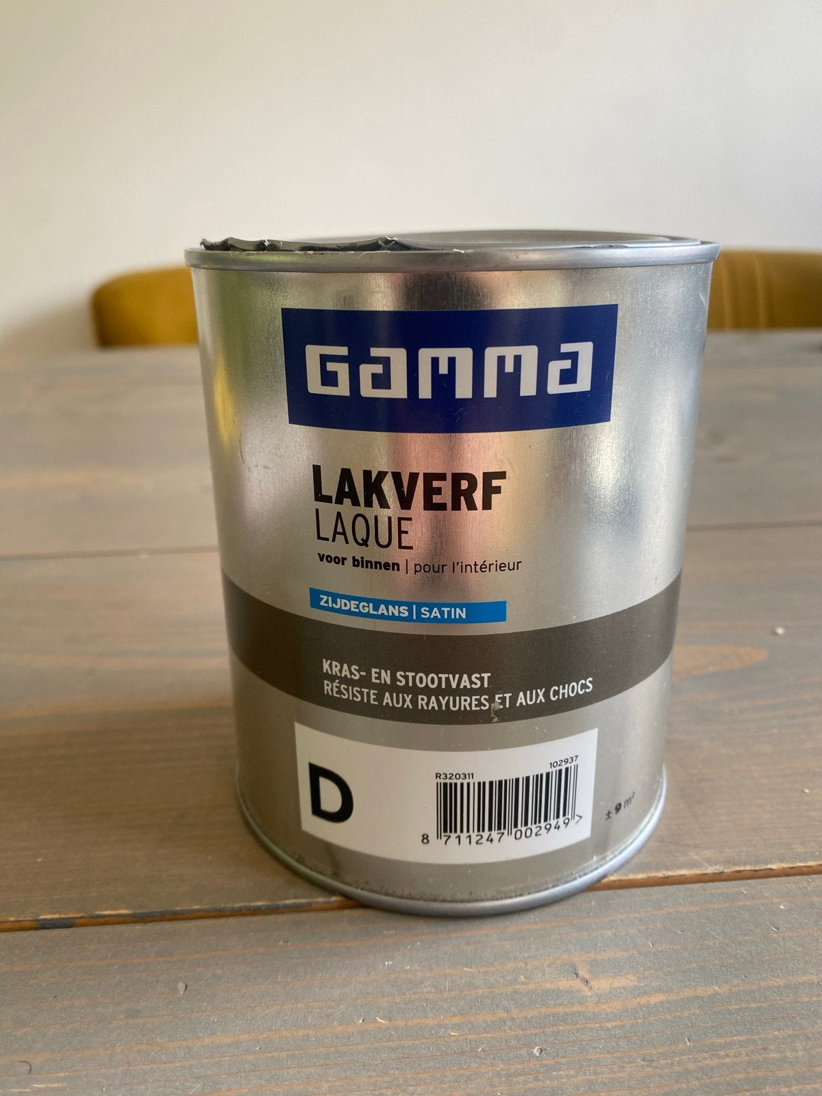 GAMMA Lakverf Zijdeglans Salie 750ml (Ongebruikt), Doe-het-zelf en Verbouw, Nieuw, Ophalen of Verzenden, Lak, Minder dan 5 liter